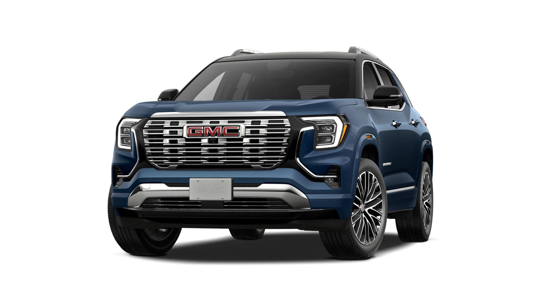 2027 GMC Terrain AWD Denali in Downpour Metallic — front three-quarter view